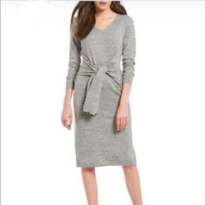Heather Gray Self Tie Sweater Dress NWT